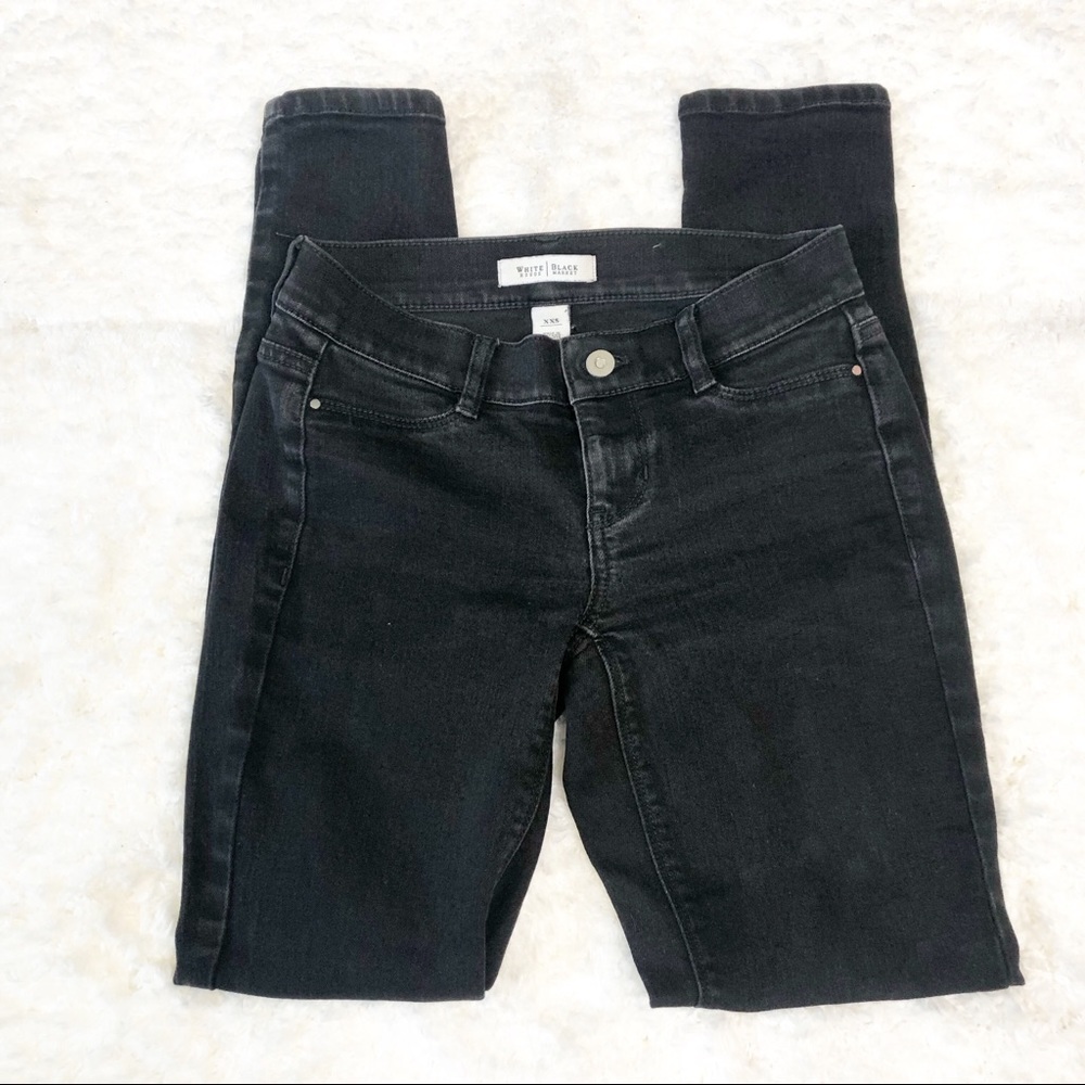 WHBM Slim Fit Black Jeans Stretch Size XXS